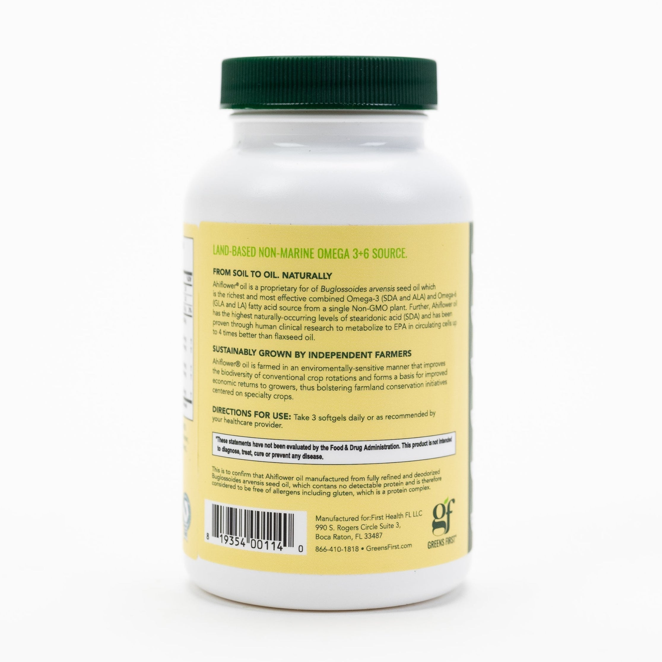Ahiflower Oil Capsules Back
