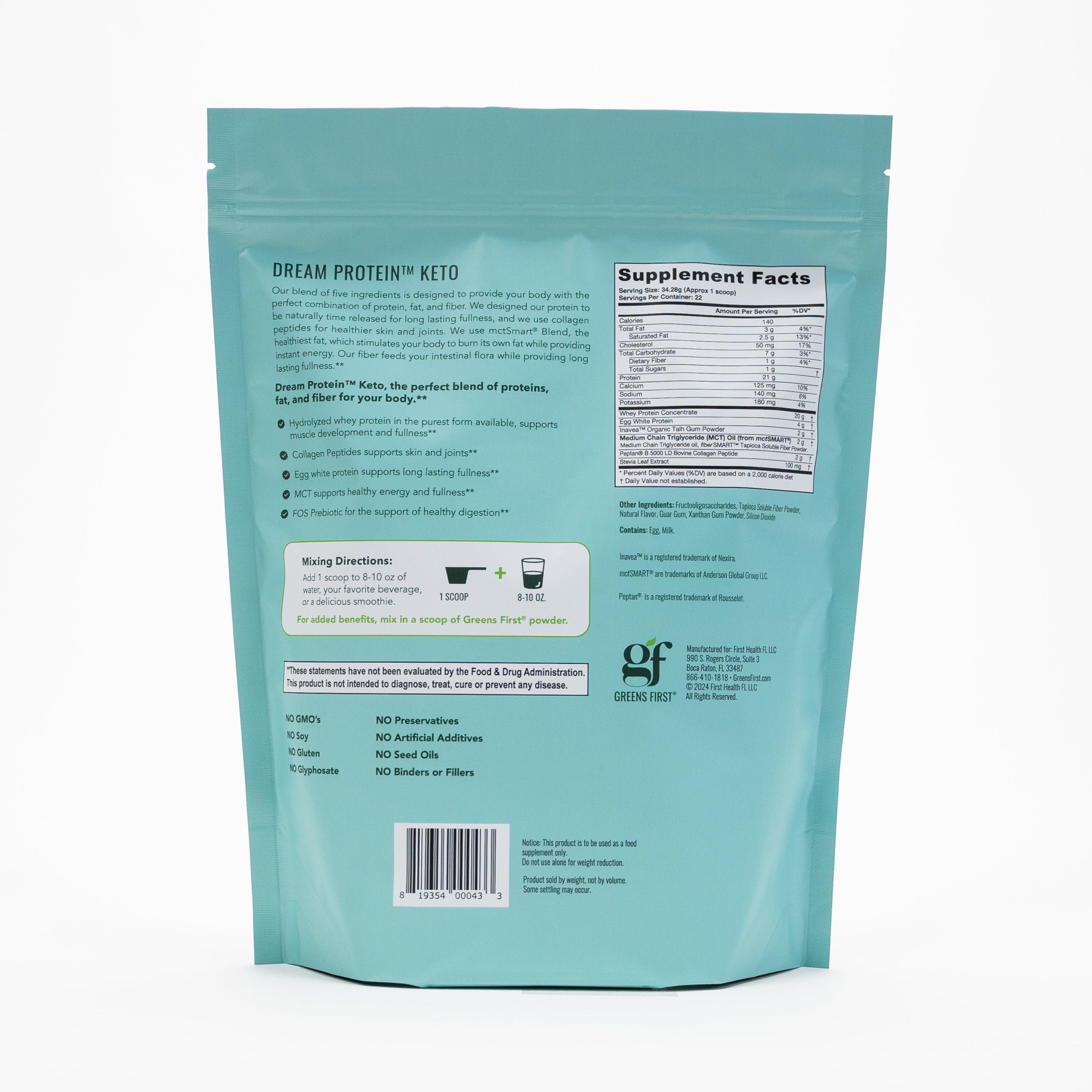 Dream Protein KETO Creamy French Vanilla Back