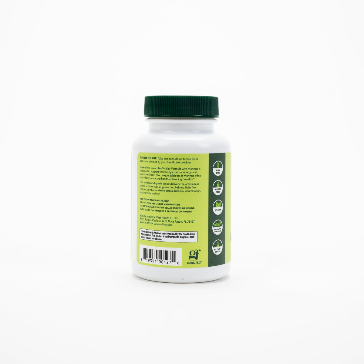 Green Tea Vitality Formula Back