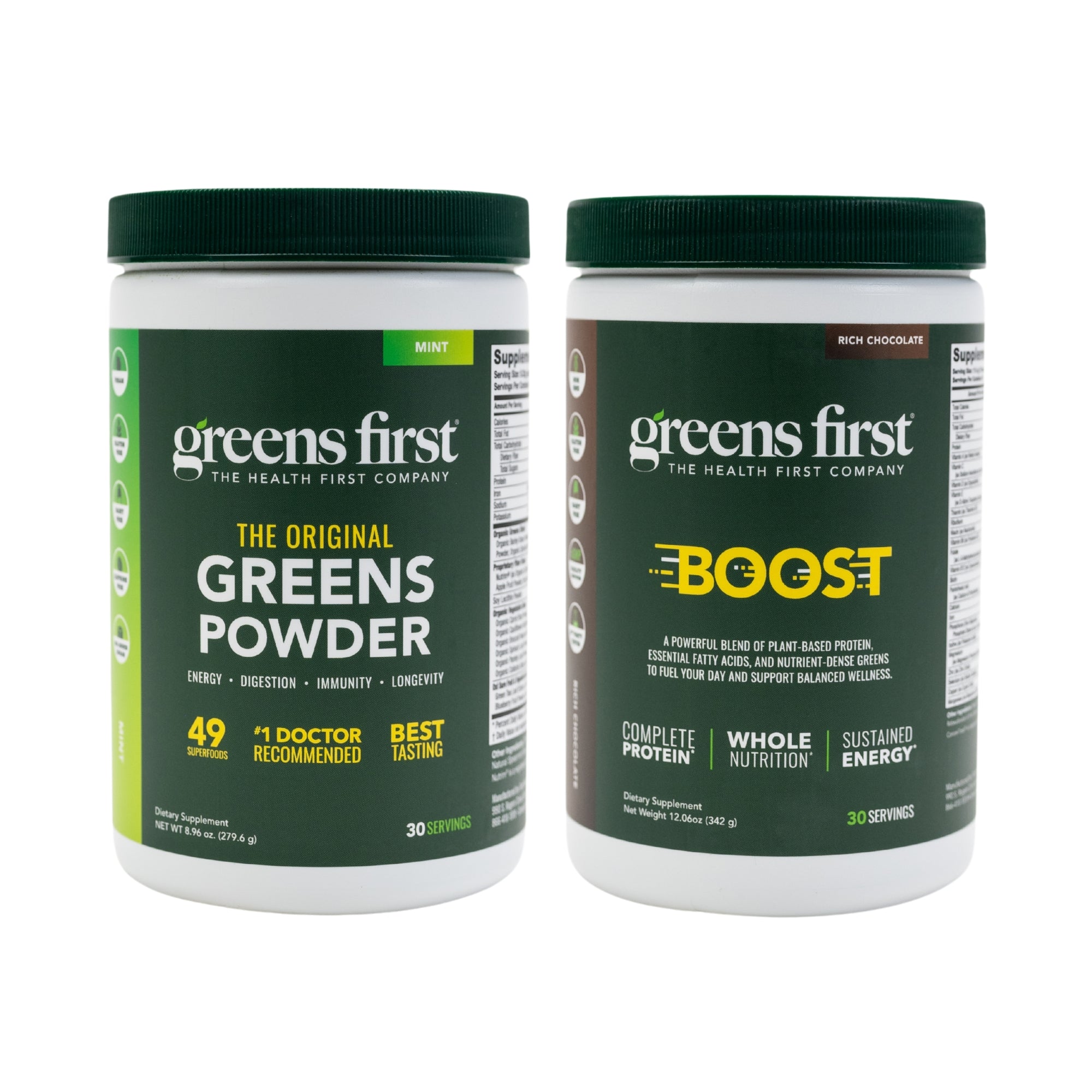 Greens First Healthy Living Kit Greens Powder Mint Boost Chocolate