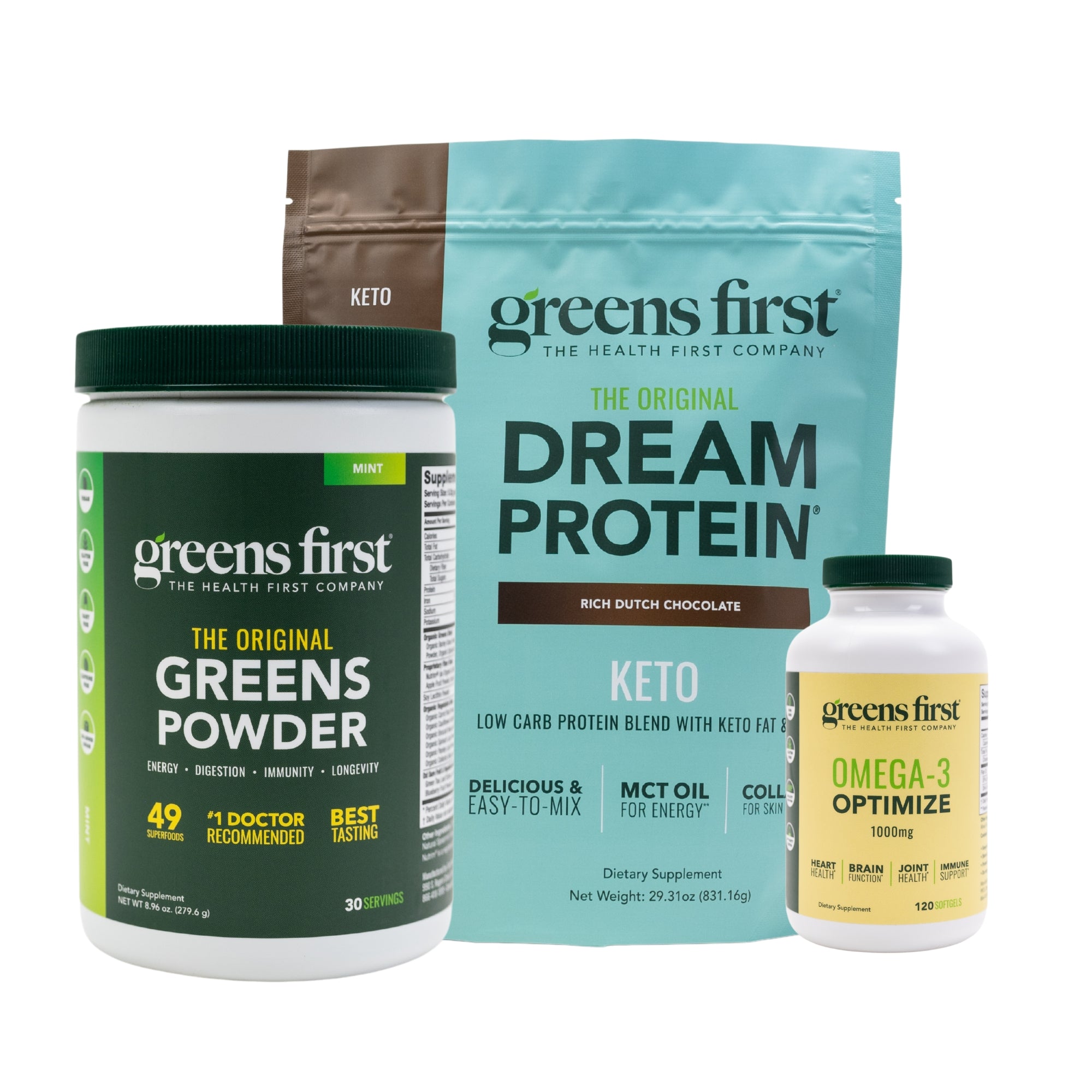 Wellness Shake Kit Mint Dream Protein Keto Chocolate Omega-3 Capsules
