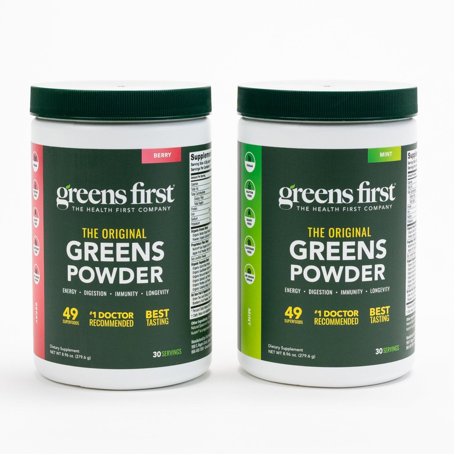 Greens First Powder Berry Mint 30 Servings Group