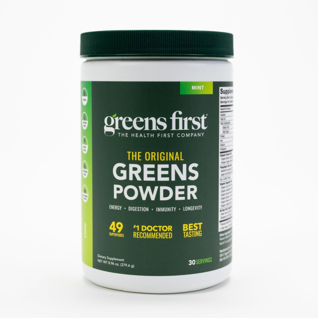 Greens First Powder Mint 30 Servings Front 5