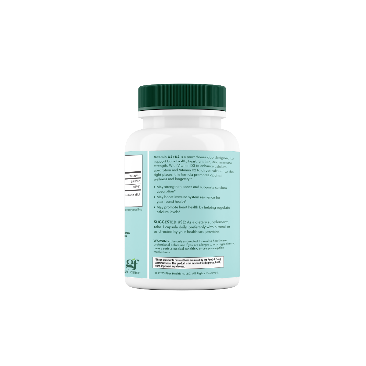 Vitamins D3 K2 Back