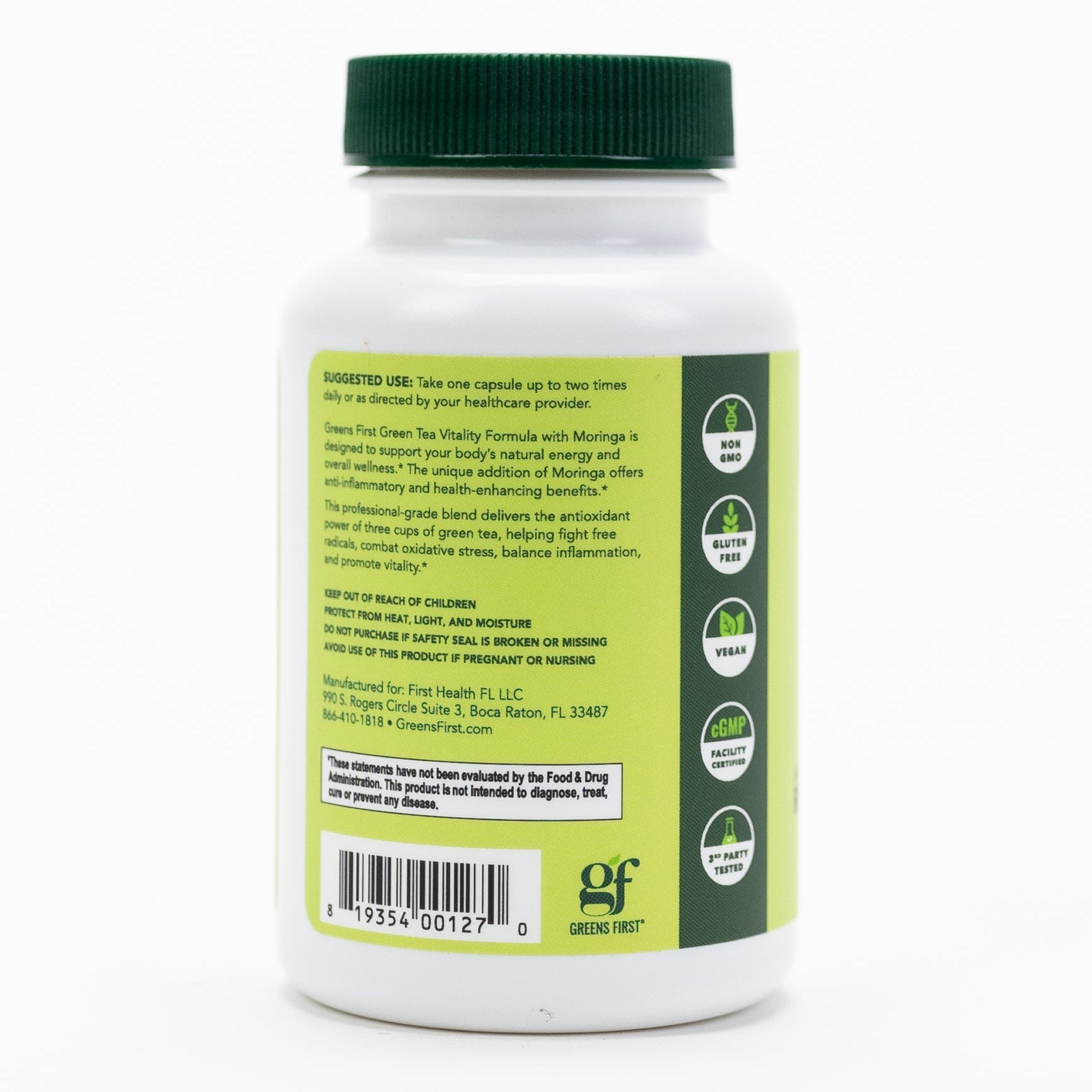 Green Tea Vitality Formula Back