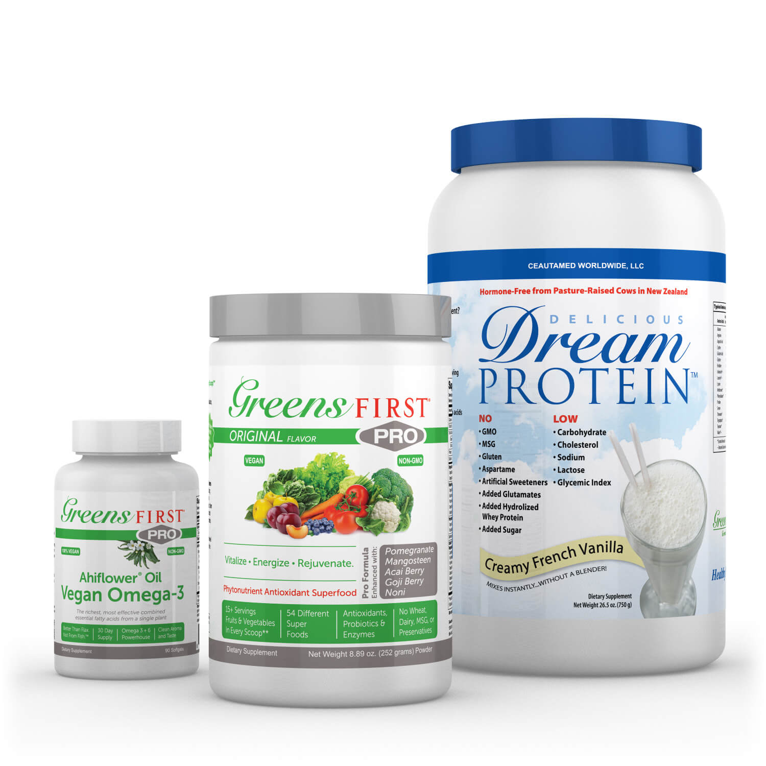 Healthy Living Kit PRO MintPRO VEGANOmega VanWhey mask